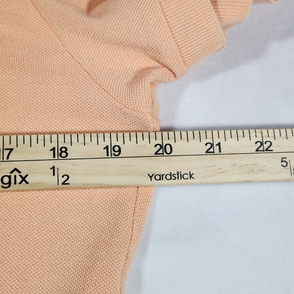 Lacoste Polo Shirt Mens Medium Peach Cotton Graphic Crocodile PH9739 Regular Fit - Picture 7 of 10